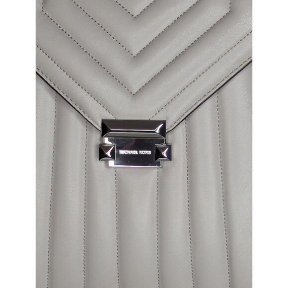 Michael Kors Whitney Quilted Backpack - Pearl Grey, Silver, Small, Dust-bag - Picture 4 of 8